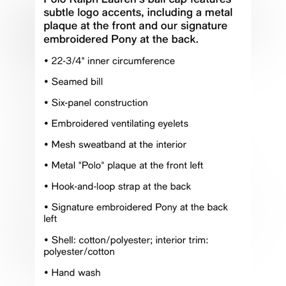 Polo RL Plaque Cap Baseball Hat - Picture 5 of 8